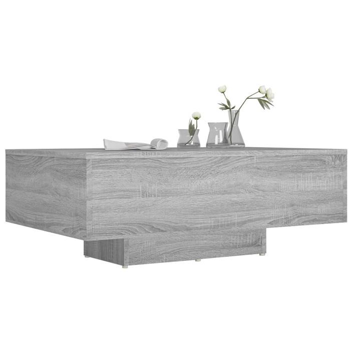 Table basse Sonoma gris 85x55x31 cm Bois d'ingénierie - Photo n°4