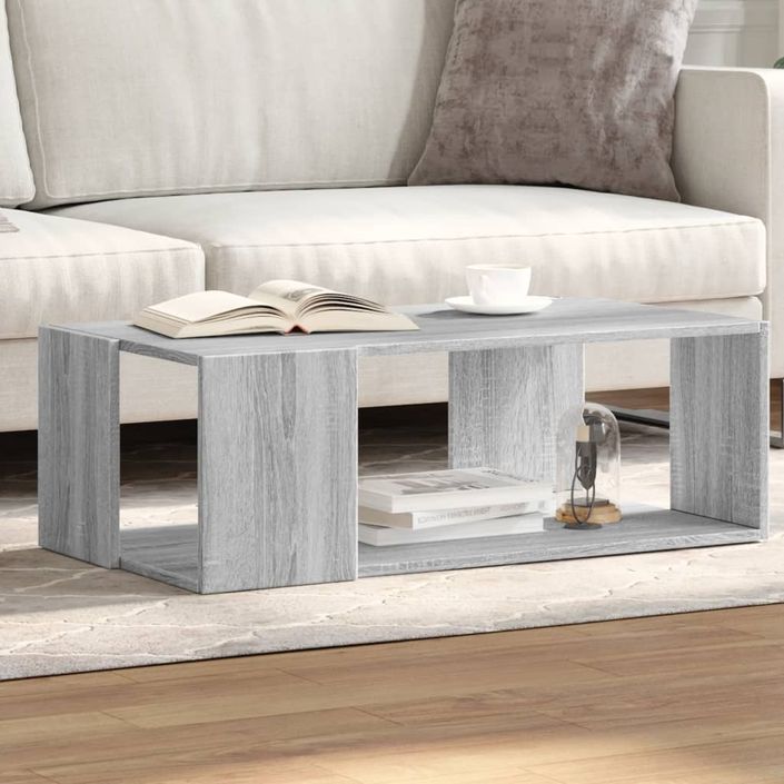 Table basse sonoma gris 89,5x48x30 cm bois d'ingénierie - Photo n°1