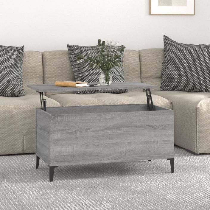 Table basse Sonoma gris 90x44,5x45 cm Bois d'ingénierie - Photo n°2