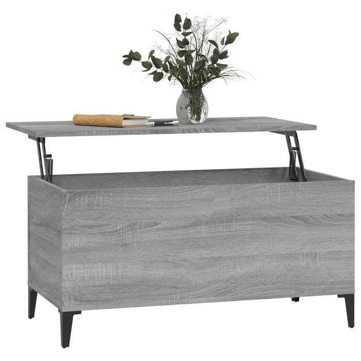 Table basse Sonoma gris 90x44,5x45 cm Bois d'ingénierie - Photo n°5