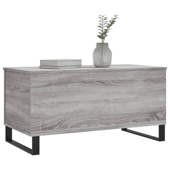 Table basse Sonoma gris 90x44,5x45 cm Bois d'ingénierie - Photo n°4