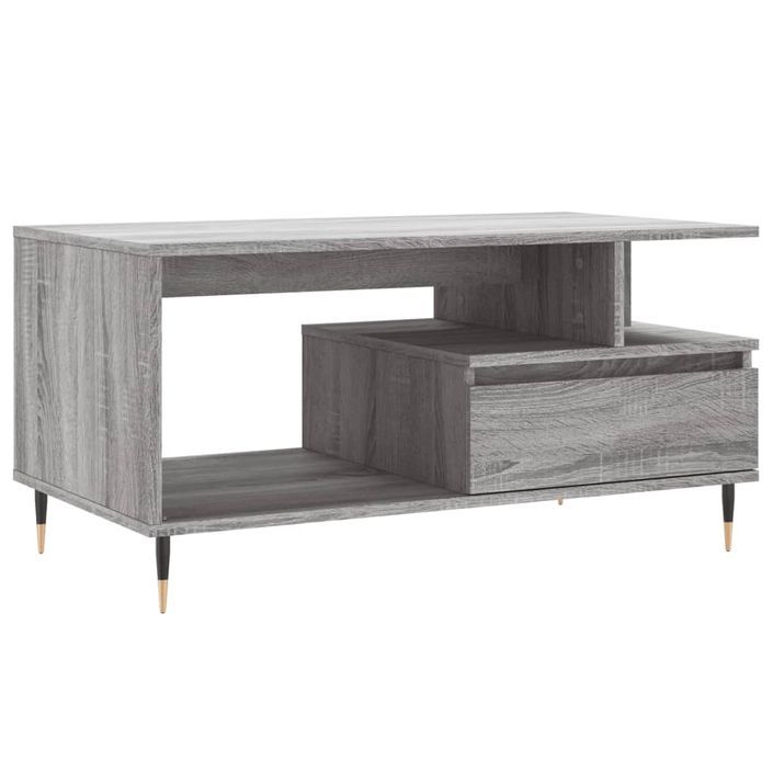 Table basse Sonoma gris 90x49x45 cm Bois d'ingénierie - Photo n°1