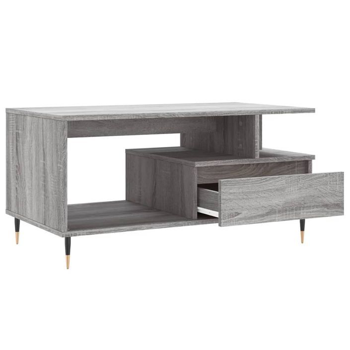 Table basse Sonoma gris 90x49x45 cm Bois d'ingénierie - Photo n°6