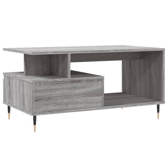 Table basse Sonoma gris 90x49x45 cm Bois d'ingénierie - Photo n°8