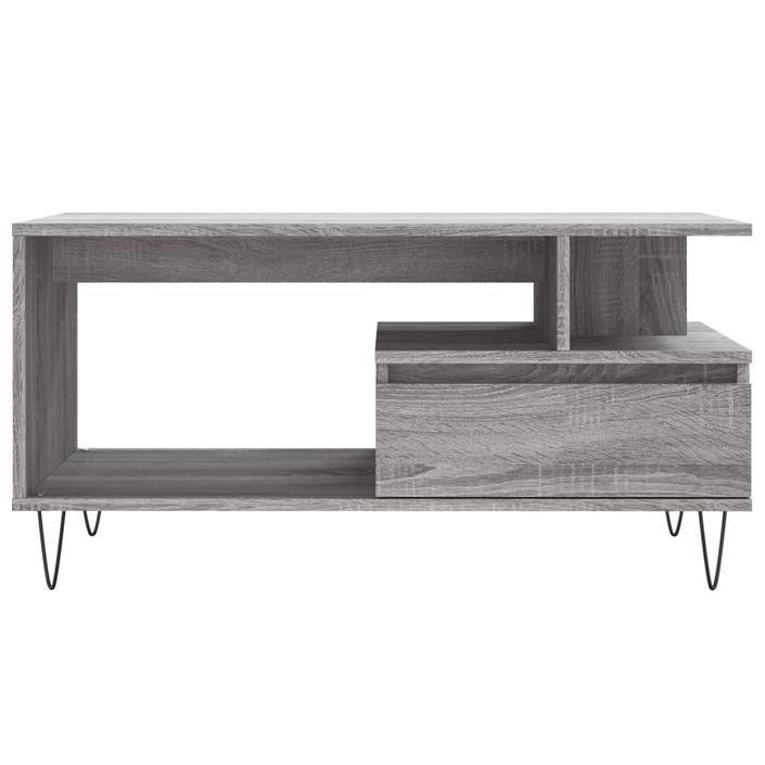 Table basse Sonoma gris 90x49x45 cm Bois d'ingénierie - Photo n°5