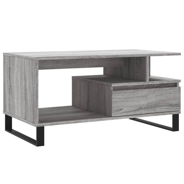 Table basse Sonoma gris 90x49x45 cm Bois d'ingénierie - Photo n°1