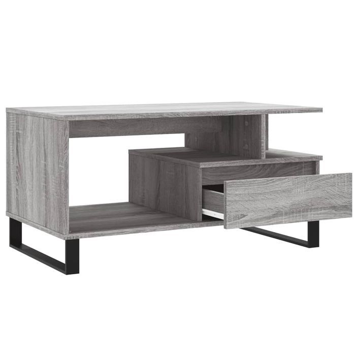 Table basse Sonoma gris 90x49x45 cm Bois d'ingénierie - Photo n°6