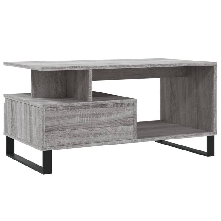 Table basse Sonoma gris 90x49x45 cm Bois d'ingénierie - Photo n°8