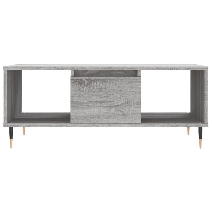 Table basse Sonoma gris 90x50x36,5 cm Bois d'ingénierie - Photo n°5