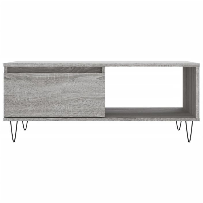 Table basse Sonoma gris 90x50x36,5 cm Bois d'ingénierie - Photo n°5