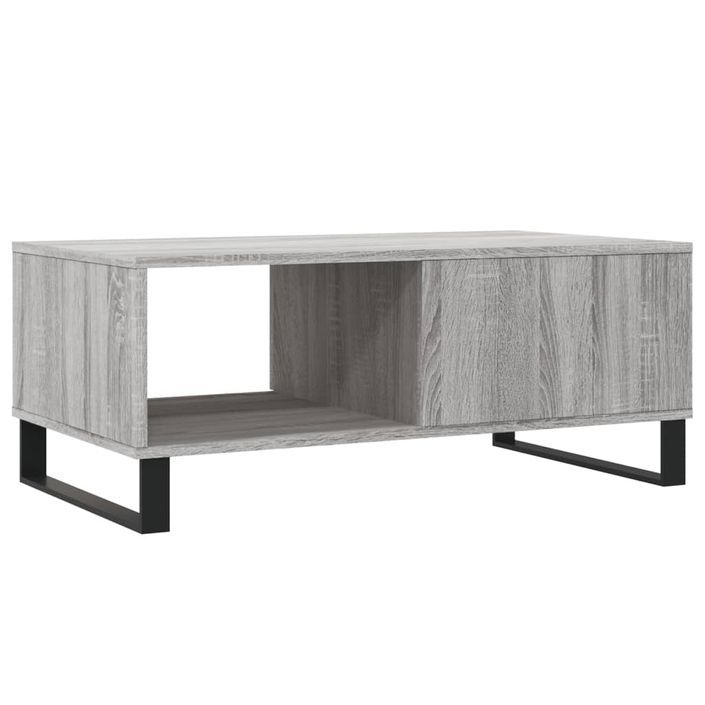 Table basse Sonoma gris 90x50x36,5 cm Bois d'ingénierie - Photo n°8