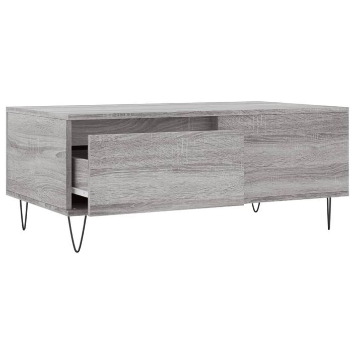 Table basse Sonoma gris 90x50x36,5 cm Bois d'ingénierie - Photo n°6