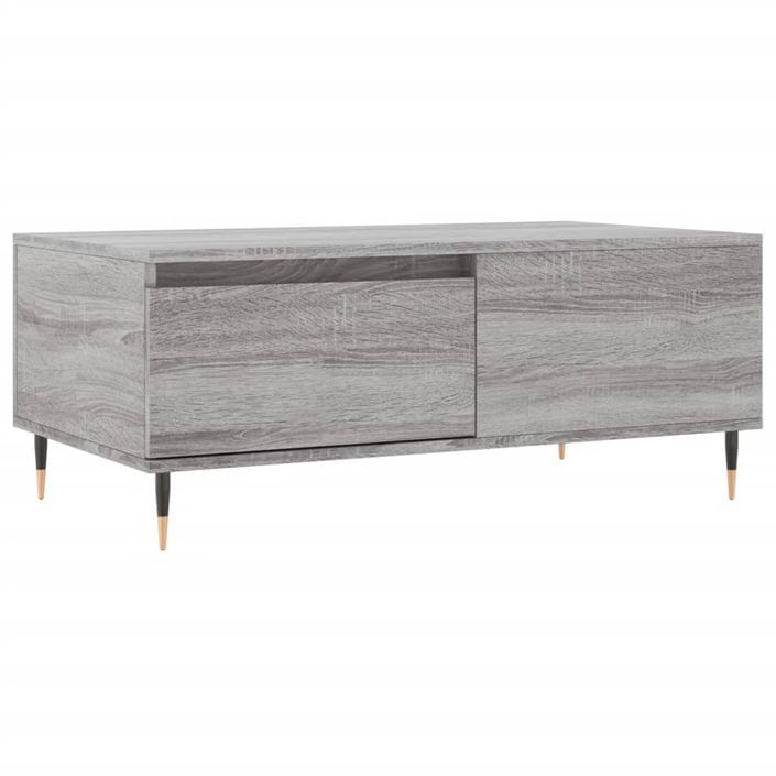 Table basse Sonoma gris 90x50x36,5 cm Bois d'ingénierie - Photo n°2