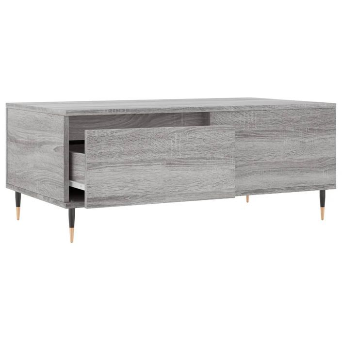 Table basse Sonoma gris 90x50x36,5 cm Bois d'ingénierie - Photo n°6