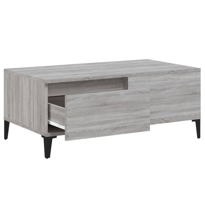 Table basse Sonoma gris 90x50x36,5 cm Bois d'ingénierie - Photo n°7