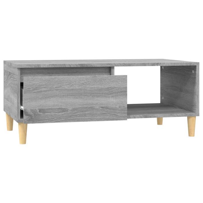 Table basse Sonoma gris 90x50x36,5 cm Bois d'ingénierie - Photo n°6