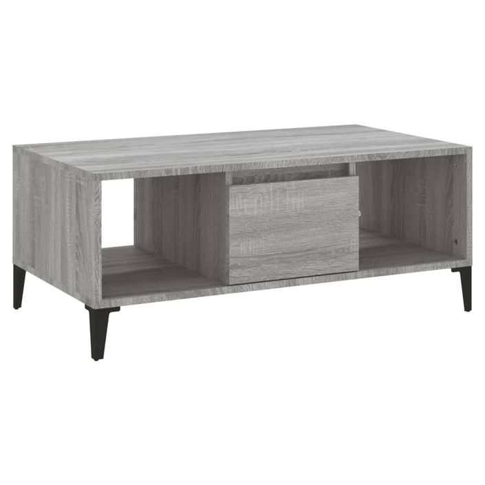 Table basse Sonoma gris 90x50x36,5 cm Bois d'ingénierie - Photo n°1