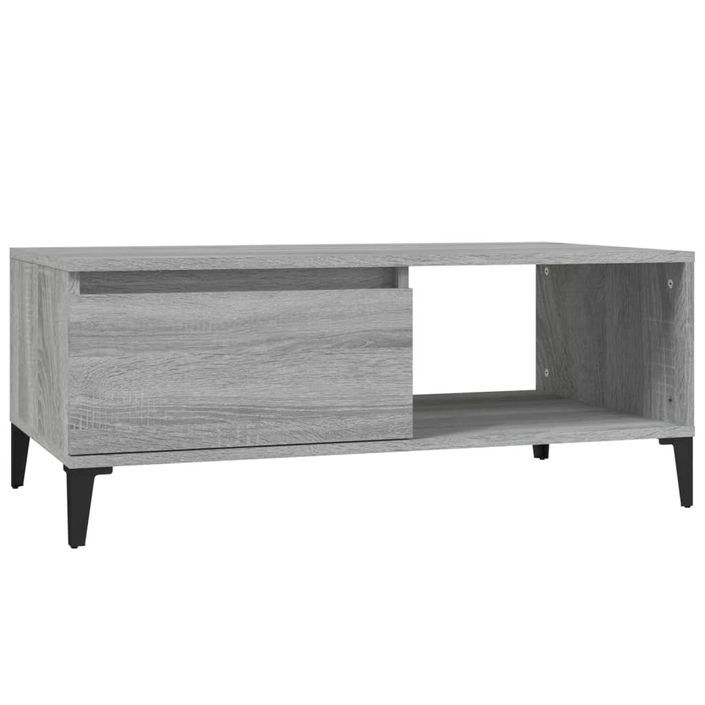 Table basse Sonoma gris 90x50x36,5 cm Bois d'ingénierie - Photo n°1