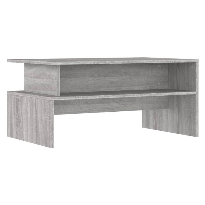 Table basse sonoma gris 90x55x42,5 cm bois d'ingénierie - Photo n°1