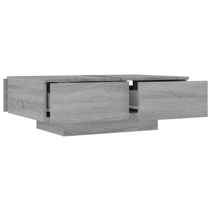 Table basse Sonoma gris 90x60x31 cm Bois d'ingénierie - Photo n°4