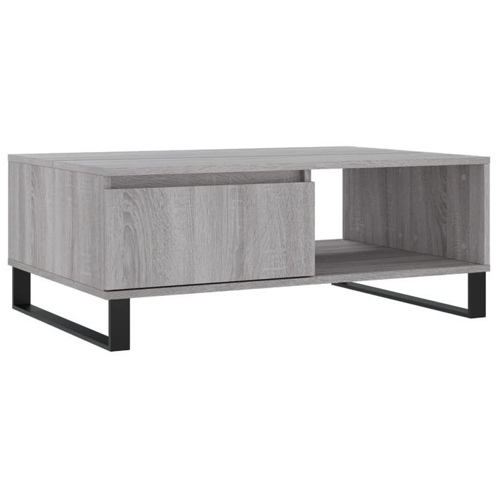 Table basse sonoma gris 90x60x35 cm bois d'ingénierie - Photo n°1