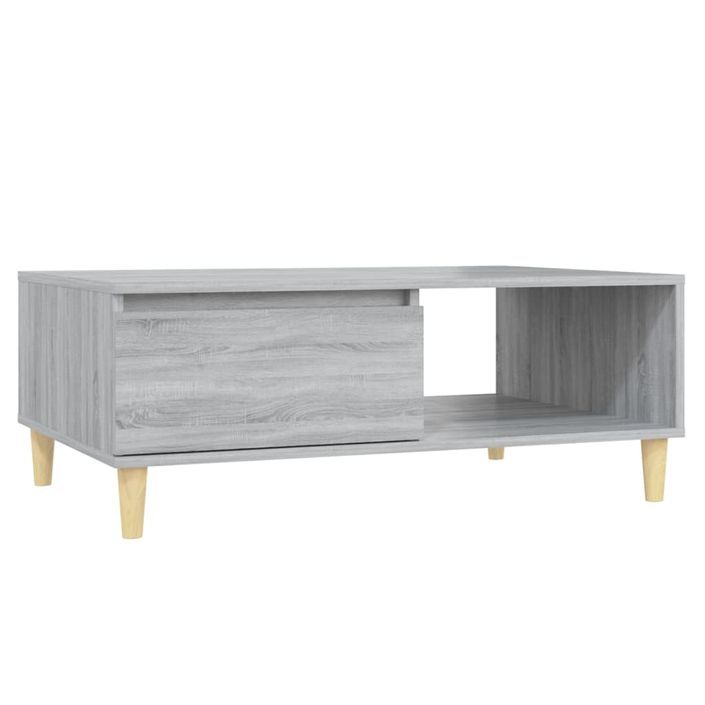 Table basse sonoma gris 90x60x35 cm bois d'ingénierie - Photo n°2