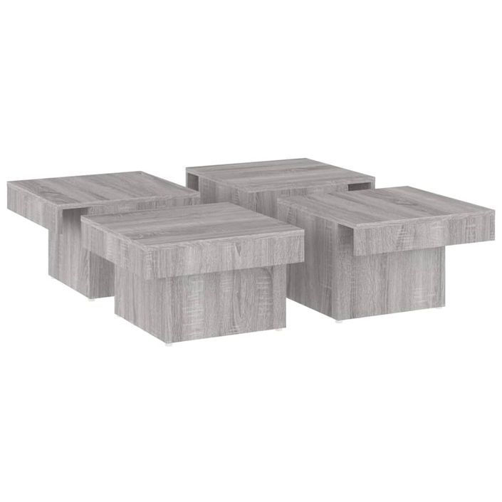 Table basse Sonoma gris 90x90x28 cm Bois d'ingénierie - Photo n°4