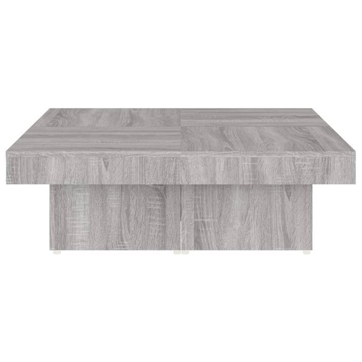 Table basse Sonoma gris 90x90x28 cm Bois d'ingénierie - Photo n°5