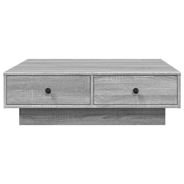 Table basse Sonoma gris 90x90x28 cm Bois d'ingénierie - Photo n°4