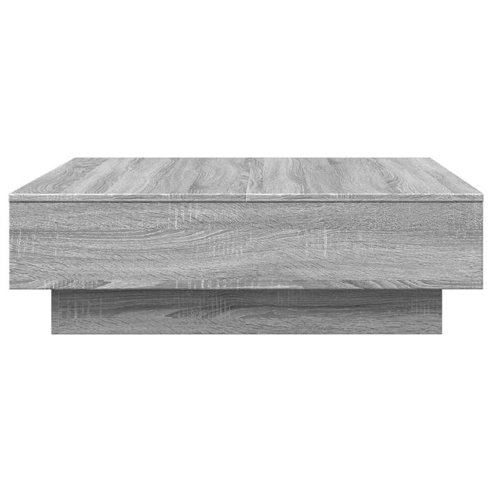 Table basse Sonoma gris 90x90x28 cm Bois d'ingénierie - Photo n°5