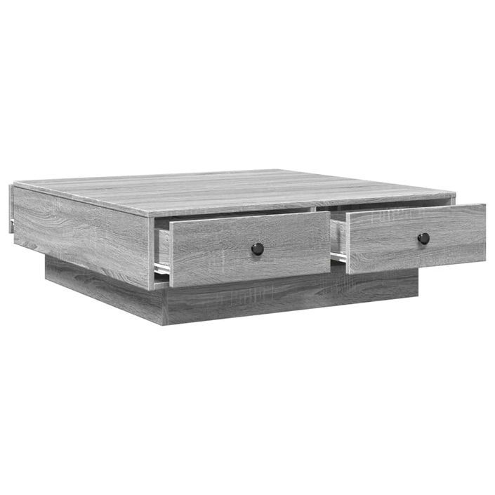 Table basse Sonoma gris 90x90x28 cm Bois d'ingénierie - Photo n°7