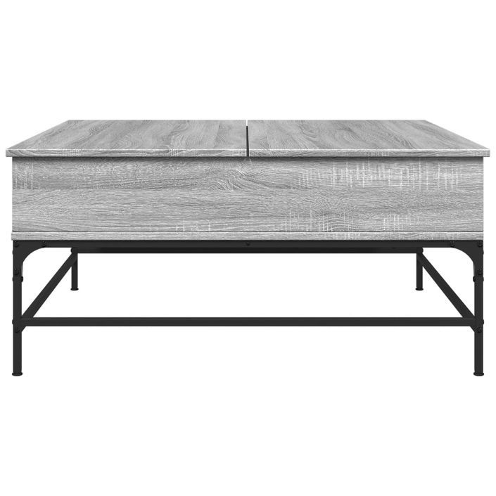 Table basse sonoma gris 95x95x45 cm bois d'ingénierie et métal - Photo n°5