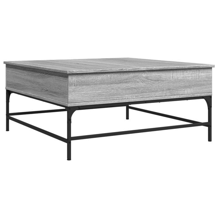 Table basse sonoma gris 95x95x45 cm bois d'ingénierie et métal - Photo n°7