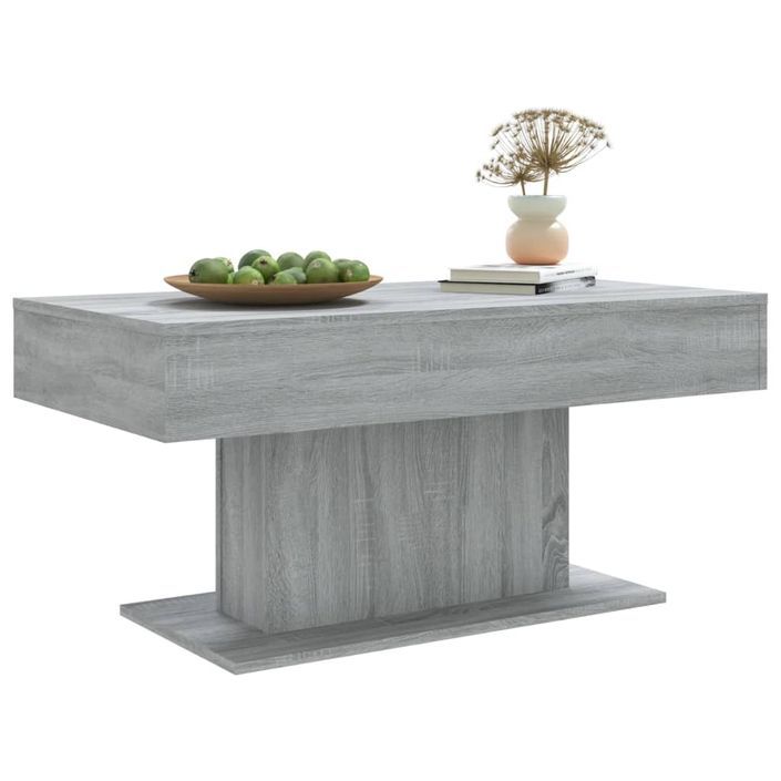 Table basse Sonoma gris 96x50x45 cm Bois d'ingénierie - Photo n°4