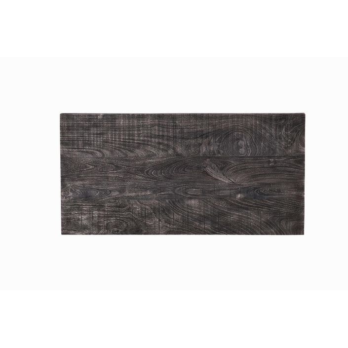 Table basse sur roulette bois massif gris Cheminak 120 cm - Photo n°4