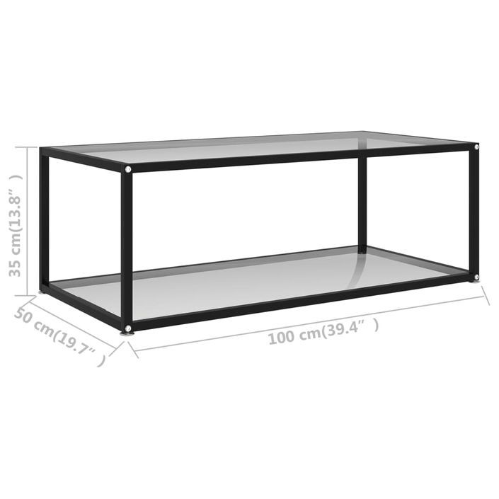 Table basse Transparent 100x50x35 cm Verre trempé - Photo n°5