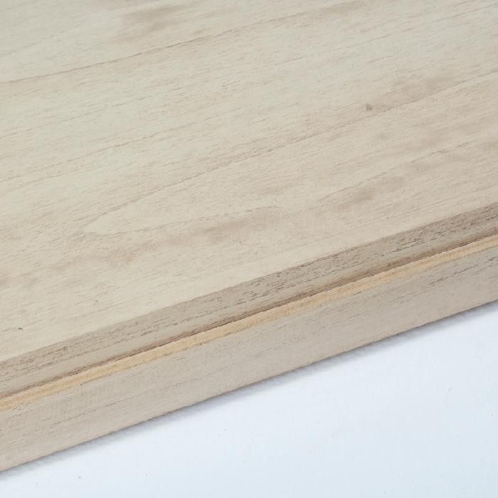 Table basse verre et bois massif blanc voilé Orina L 110 cm - Photo n°2