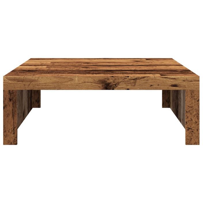 Table basse vieux bois 100x100x35 cm bois d'ingénierie - Photo n°4