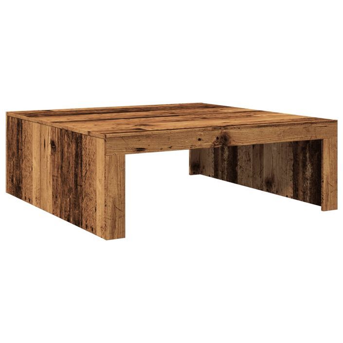 Table basse vieux bois 100x100x35 cm bois d'ingénierie - Photo n°6