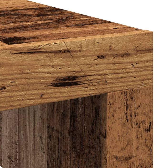 Table basse vieux bois 100x100x35 cm bois d'ingénierie - Photo n°7