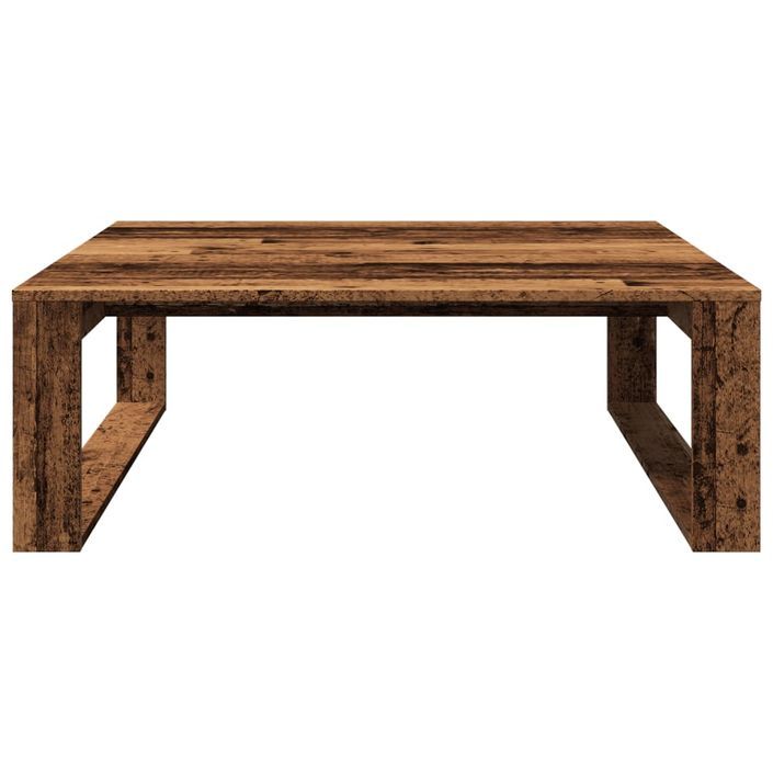 Table basse vieux bois 100x100x35 cm bois d'ingénierie - Photo n°4