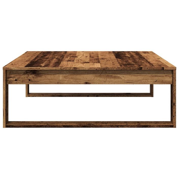 Table basse vieux bois 100x100x35 cm bois d'ingénierie - Photo n°5