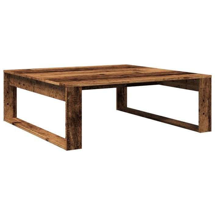 Table basse vieux bois 100x100x35 cm bois d'ingénierie - Photo n°6