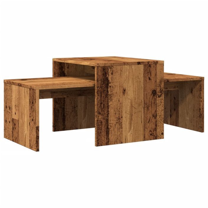 Table basse vieux bois 100x48x40 cm bois d'ingénierie - Photo n°6