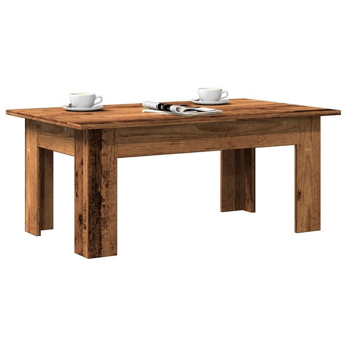 Table basse vieux bois 100x60x42 cm bois d'ingénierie - Photo n°1