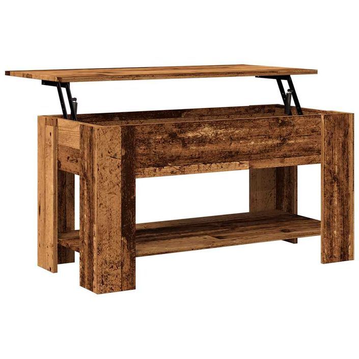 Table basse vieux bois 101x49x52 cm bois d'ingénierie - Photo n°9