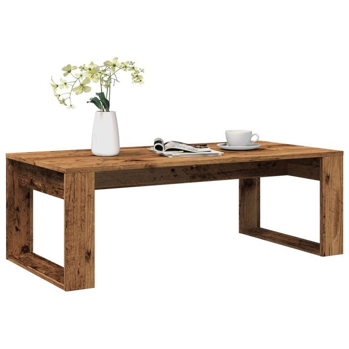 Table basse vieux bois 102x50x35 cm bois d'ingénierie - Photo n°1