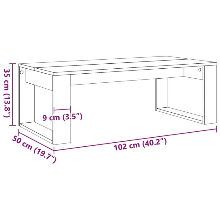 Table basse vieux bois 102x50x35 cm bois d'ingénierie - Photo n°9