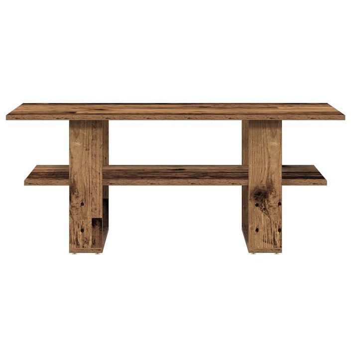 Table basse vieux bois 102x55x42 cm bois d'ingénierie - Photo n°4