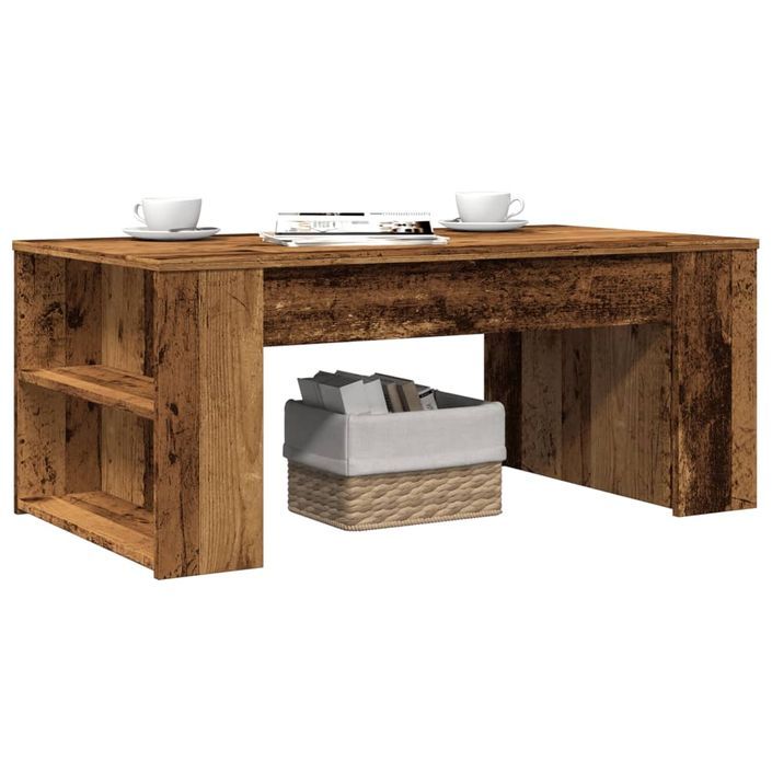 Table basse vieux bois 102x55x42 cm bois d'ingénierie - Photo n°1